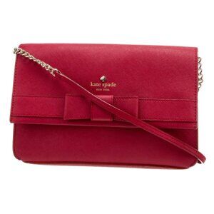 NWT - Kate Spade Red Saffiano Leather Bow Flap Shoulder Bag
